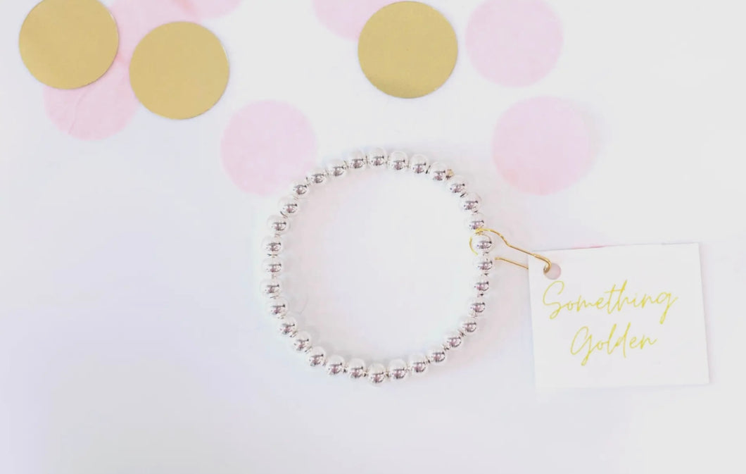 SG | 6mm Silver Beaded Bracelet