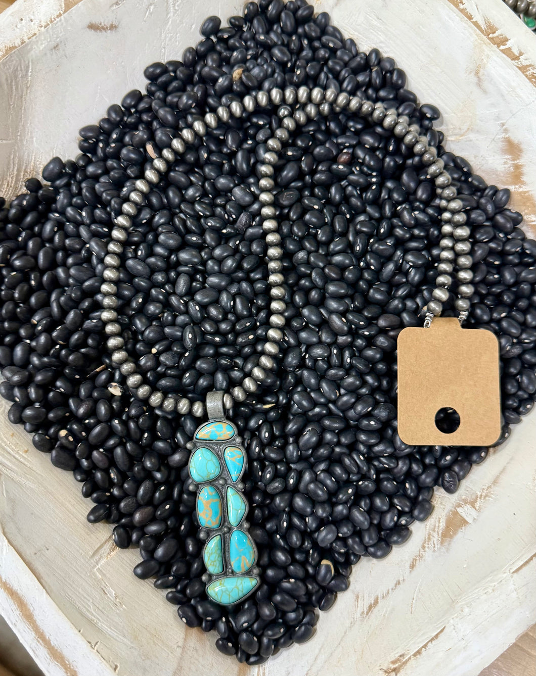 Cluster Dangle Turquoise Necklace