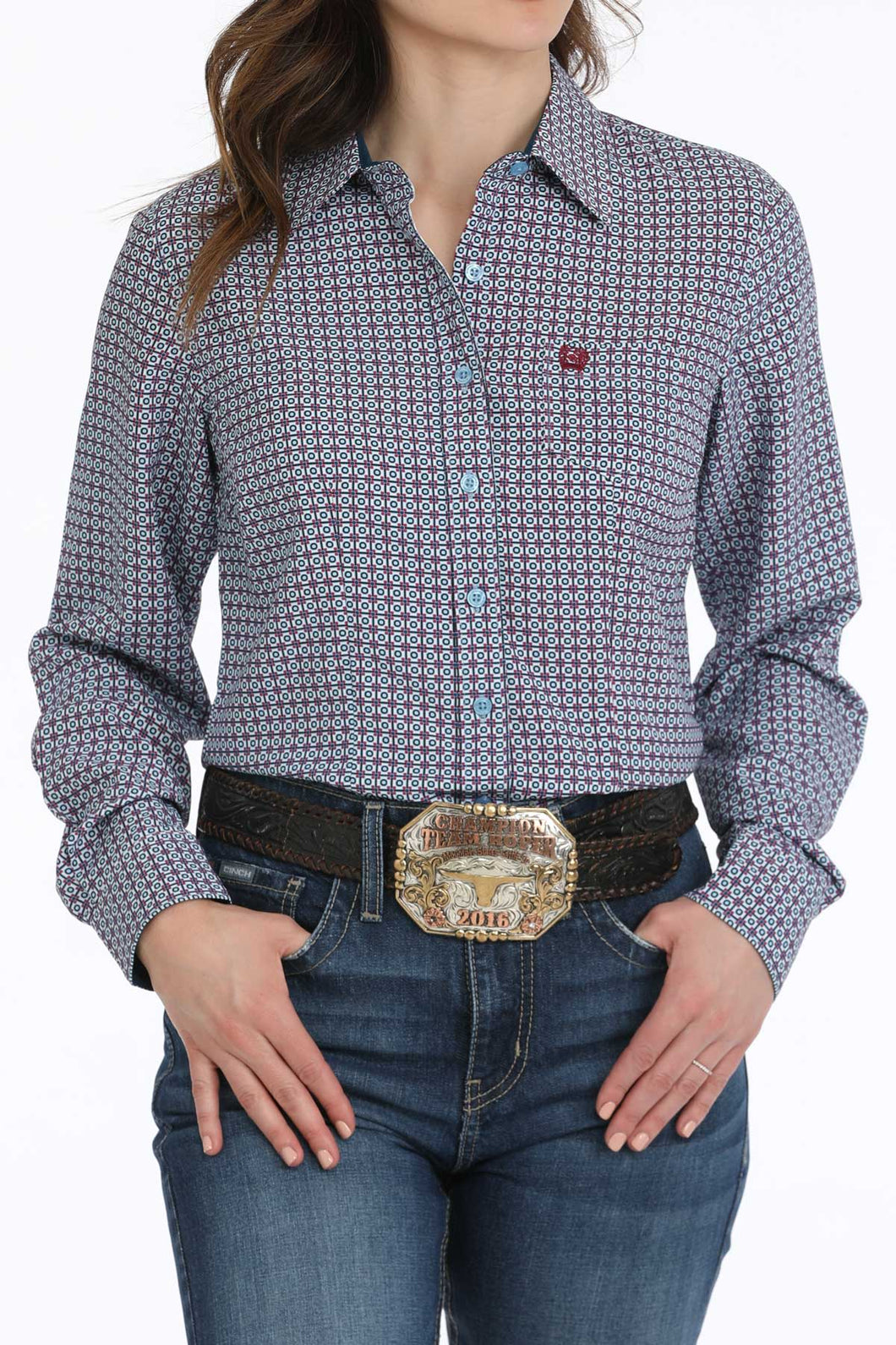 Cinch | Women’s Geo Print Button Down - Multi