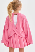 Load image into Gallery viewer, Girls Pink Open Back Long Sleeve Top
