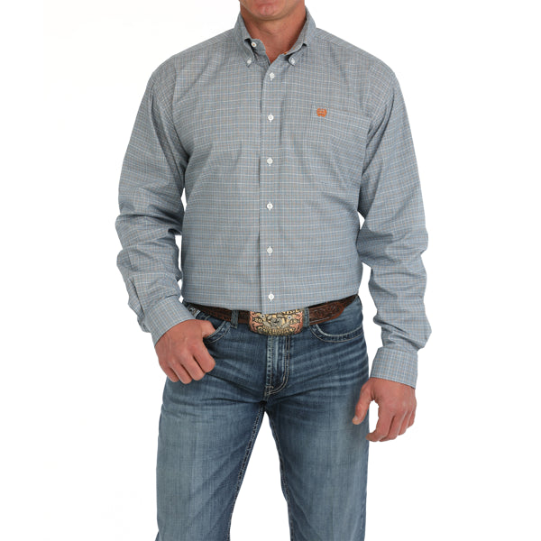 Cinch | Men’s Blue/Grey Plaid Long Sleeve