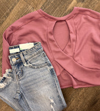 Load image into Gallery viewer, Good Girl | Mauve Open Back Thermal Knit Top
