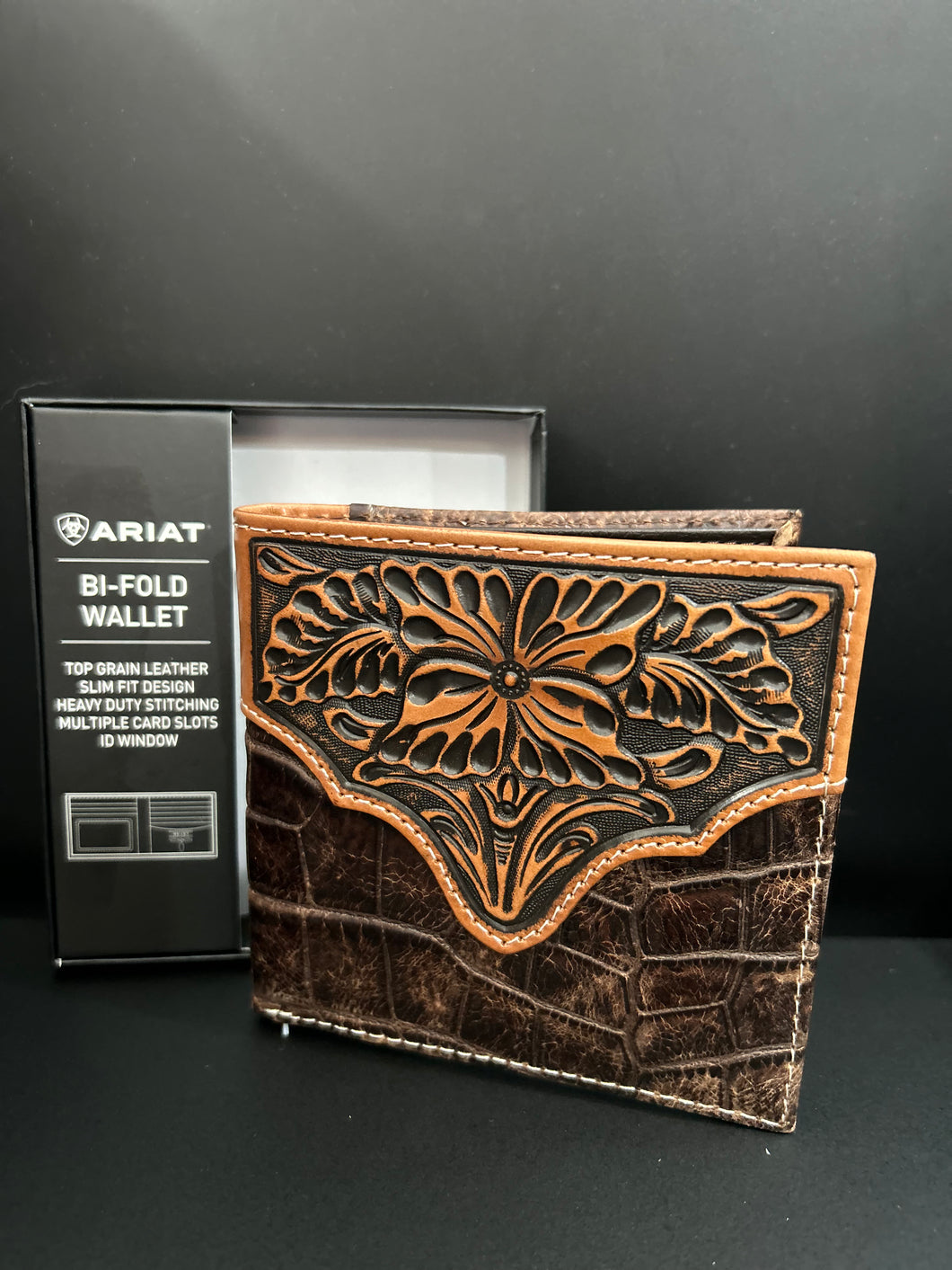 Ariat | Bi-Fold Wallet Crocodile Floral