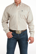 Load image into Gallery viewer, Cinch | L/S Tencel Stripe Navy Orange Button Down
