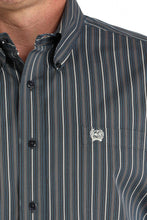 Load image into Gallery viewer, Cinch | L/S Charcoal Blue Stripe Button Down
