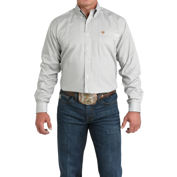Cinch Mens | Olive Stripe Button Up Shirt