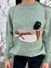 Load image into Gallery viewer, Graphic Knit Duck Sweater - Sage
