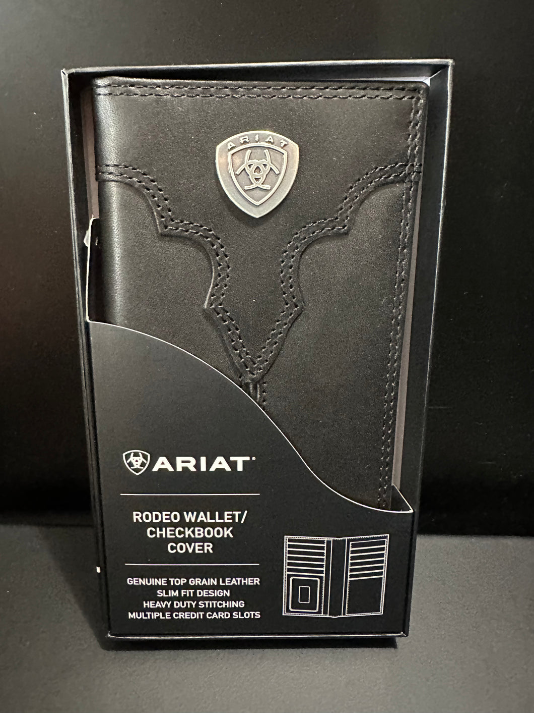 Ariat Black Rodeo Wallet Checkbook/Cover