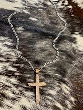 Load image into Gallery viewer, Bronze Silver Cross Necklace
