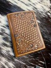 Load image into Gallery viewer, Nocona Tooled Basket Weave Tri Fold Wallet
