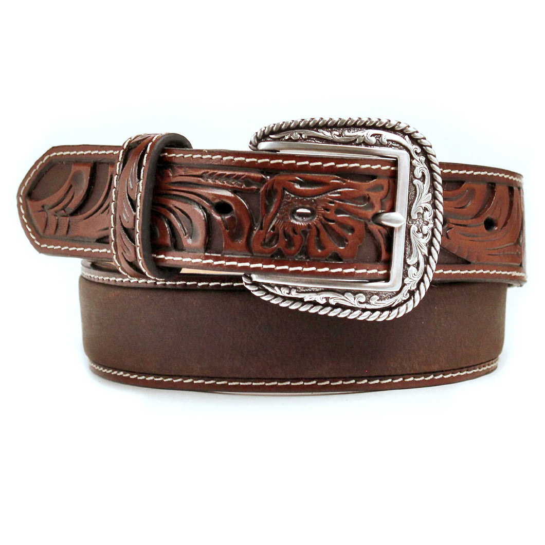 Ariat Brown Tooled/Leather Belt