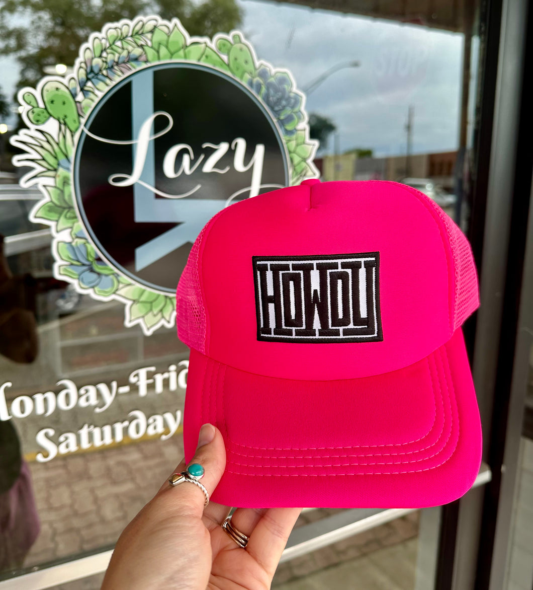 Howdy Trucker Hat | Hot Pink