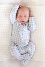 Load image into Gallery viewer, Caden Lane | Dusty Blue Gingham Collar Zipper
