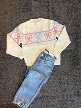 Load image into Gallery viewer, Girls Cream Bow Knit Sweater
