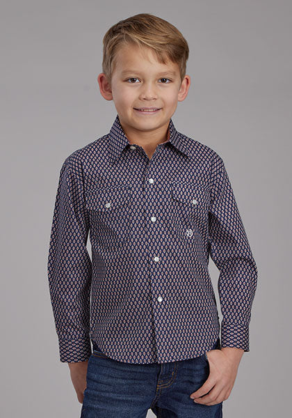 Roper | Western Shirt Boys Print L/S Blue