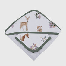 Load image into Gallery viewer, Fox And Deer Cotton Hooded Towel / Washcloth Set
