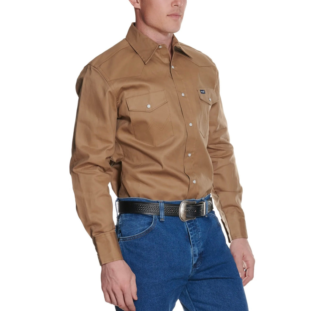 Wrangler Firm Finish Long Sleeve In Color Rawhid