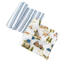 Load image into Gallery viewer, Wyoming + Western Stripe Muslin Swaddle Set
